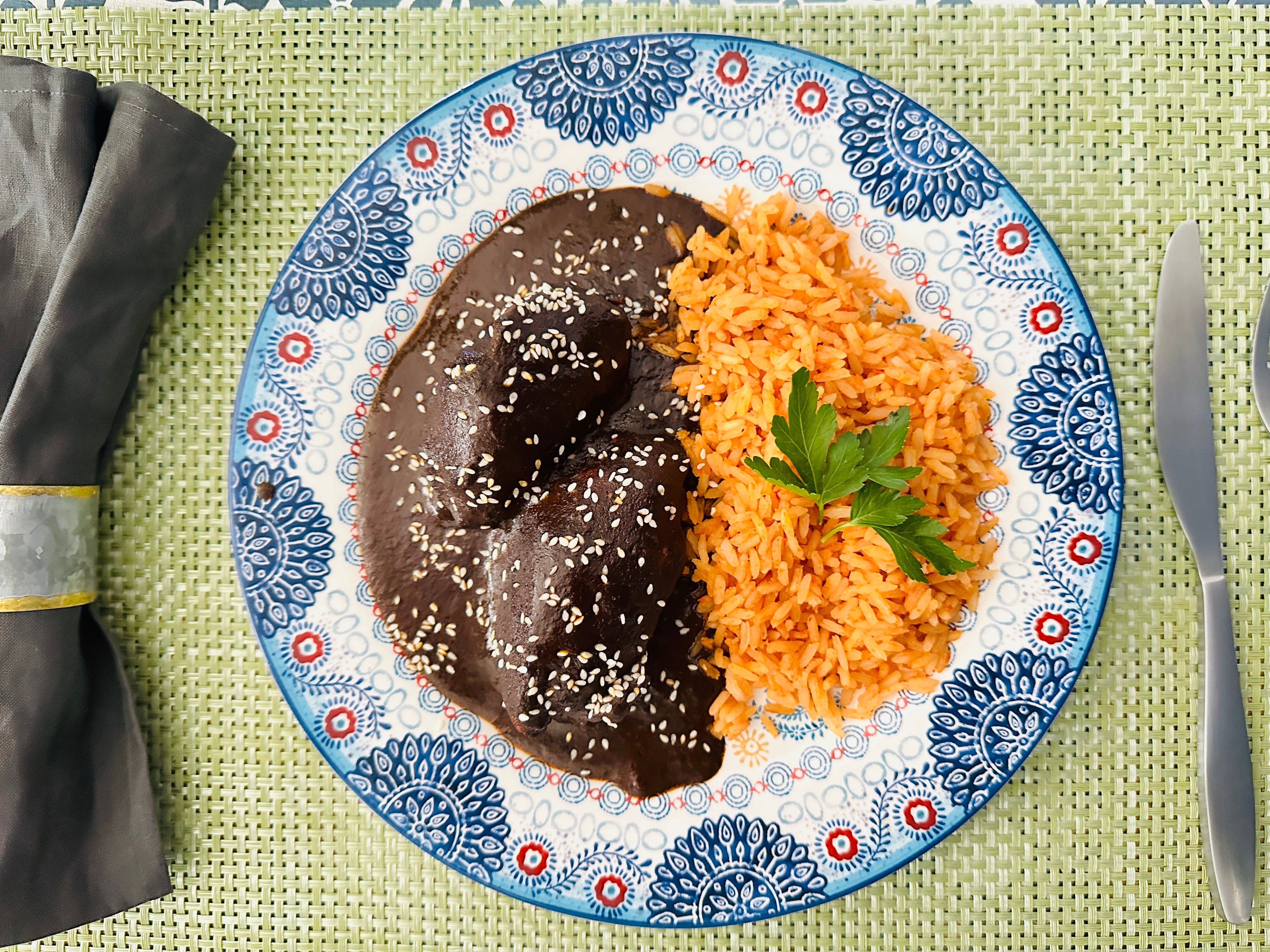 Mole Poblano with Chicken (Mole con Pollo) - Serves 2