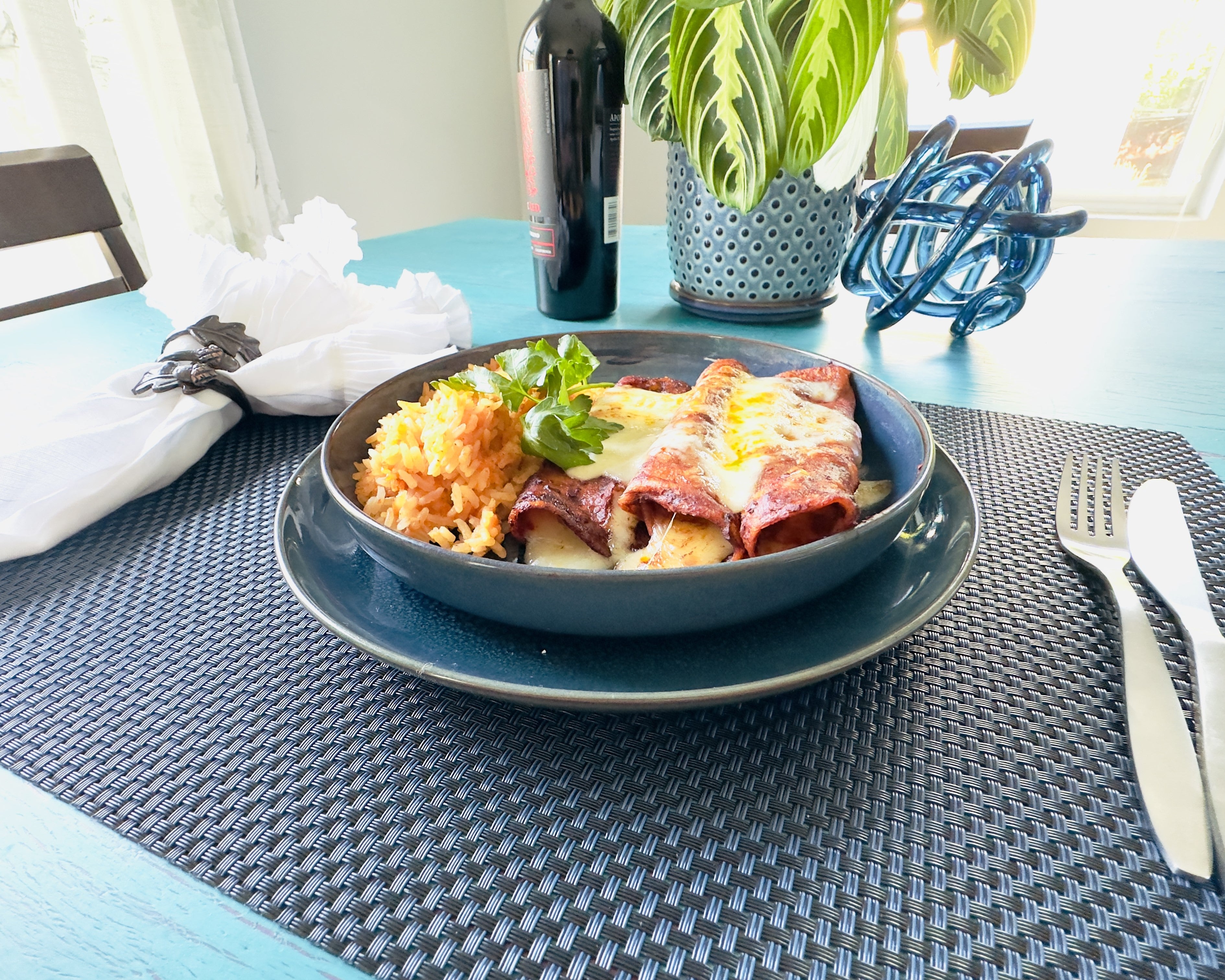Red Cheese Enchiladas (Enchiladas Rojas de Queso) - Serves 2